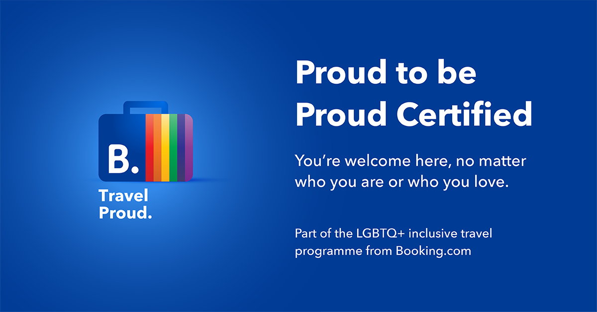 Proud Certificate Booking.com, part of the LGBTQ+ inclusive travel programme 