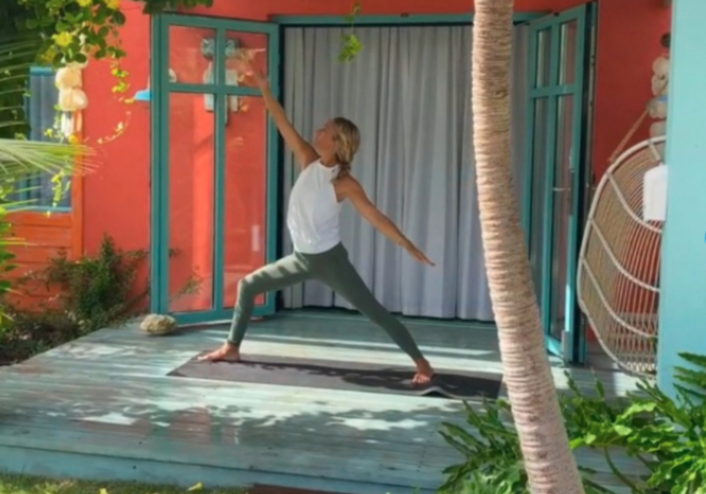 Yoga on patio
