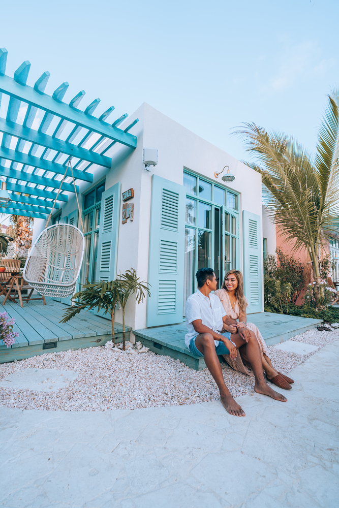Couple at blue casita