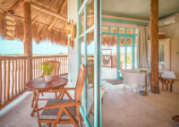 Palapa Lodge interior and exterior 