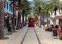 Tram in the main street of Aruba